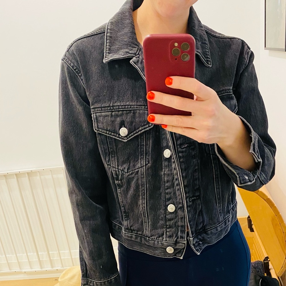 Topshop Black Denim Jean Jacket